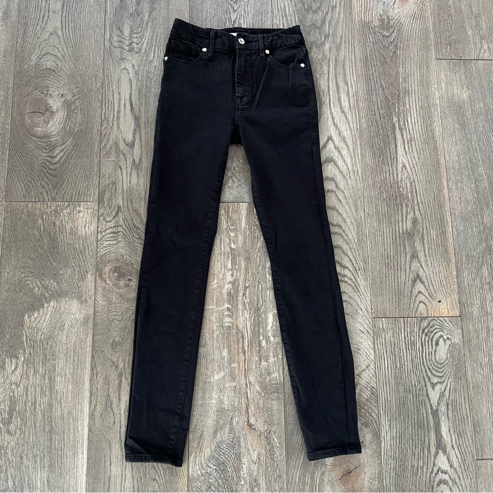 GOOD AMERICAN Skinny Black Denim Jeans Size 00 / 24